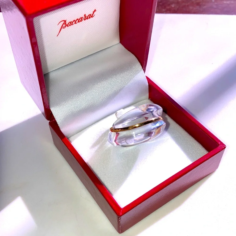 18k GOLD BACCARAT ring  with tag and box. size 5.5 - Picture 2 of 5